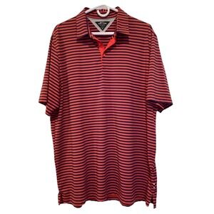 SALE Adidas Adi Pure Golf Polo Shirt Red Blue Stripes - XL